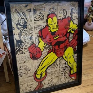 Marvel Iron Man Vintage Comic Poster - Red and Yellow